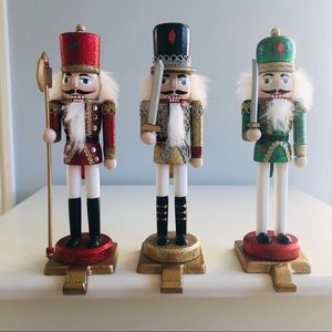 Kurt Adler Wooden Nutcracker Stocking Hanger Trio
